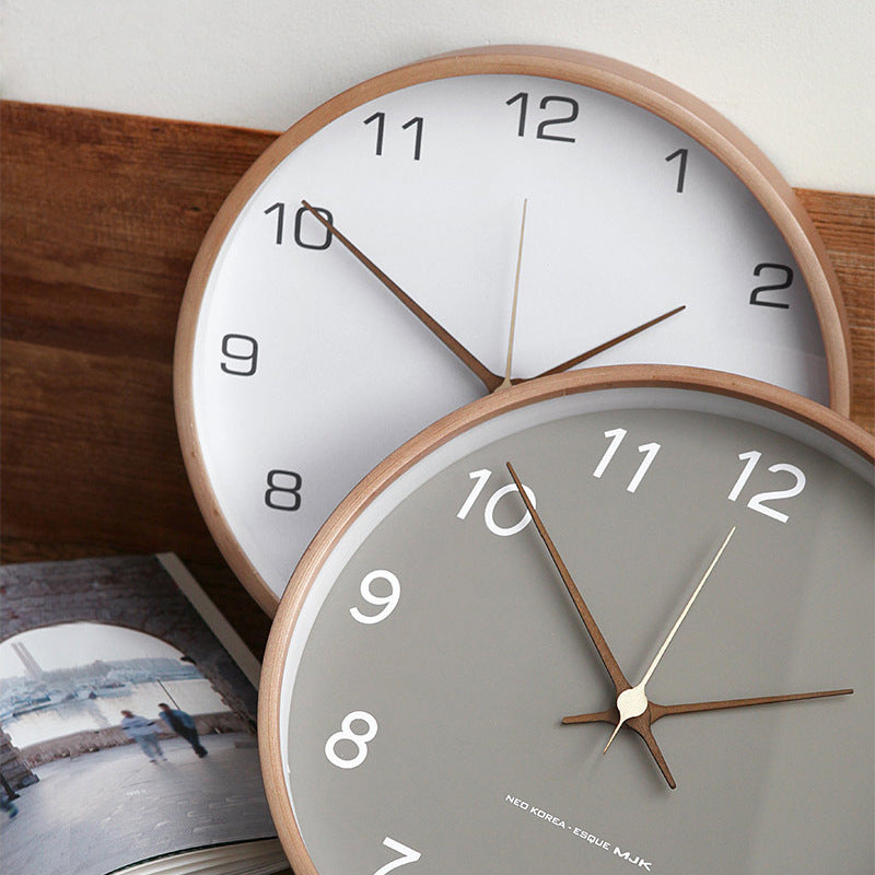 Wood Wall Clock Living Room Modern Minimalist Creative Clock